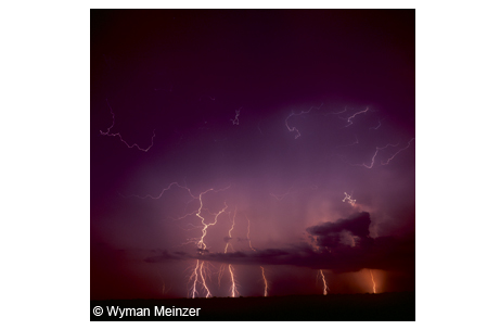 A summer lightning display over The Big Empty