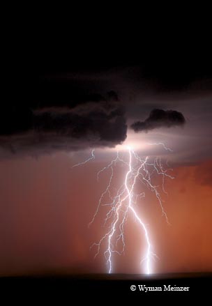 Lightning arcs across the sky during a summer storm in Knox County.